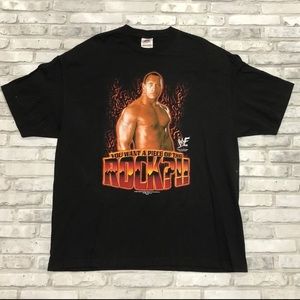 Vintage 2001 WWF WWE “The Rock” Dwayne Johnson double sided Wrestling t-shirt